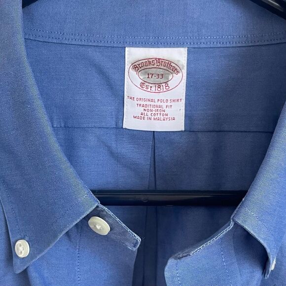 Brooks Brothers Mens Shirt Medium Blue Long Sleeves Button Down Original Polo - Picture 3 of 12